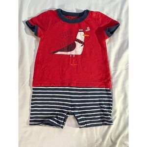 Baby Gap Red Stars and Stripes Seagull Romper 18-24 Months Patriotic Summer
